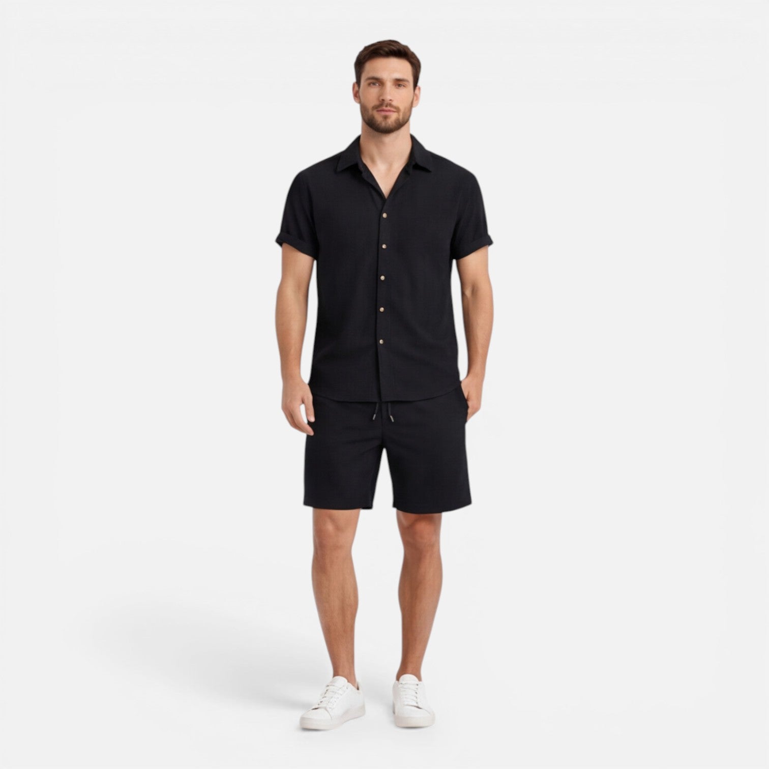 Completo Uomo Camicia e Shorts Leggero Estivo Co-Ord