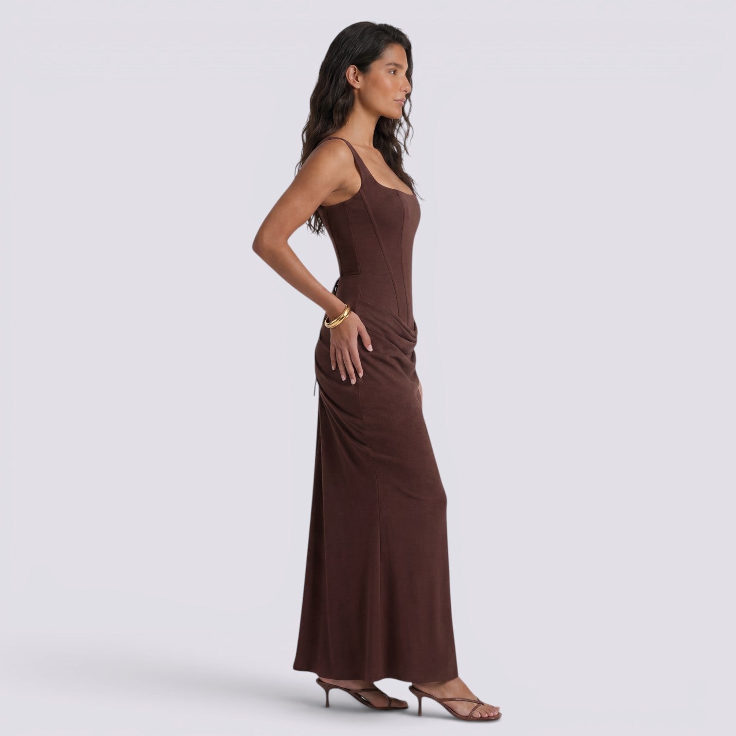 Abito Donna Elegante Plissettato da Cerimonia