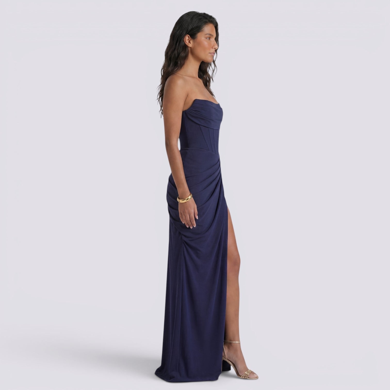 Abito Donna Elegante Plissettato da Cerimonia