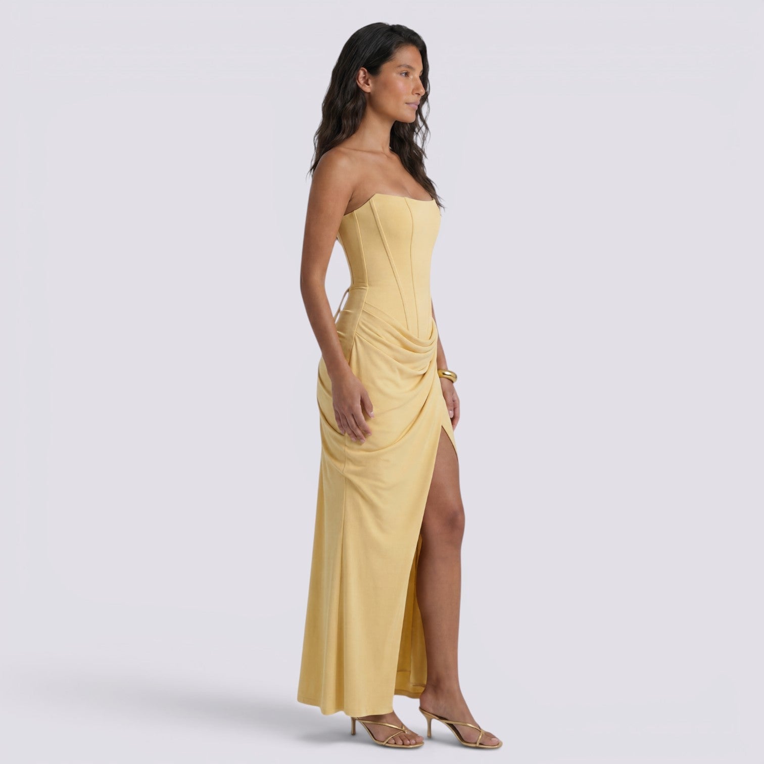 Abito Donna Elegante Plissettato da Cerimonia