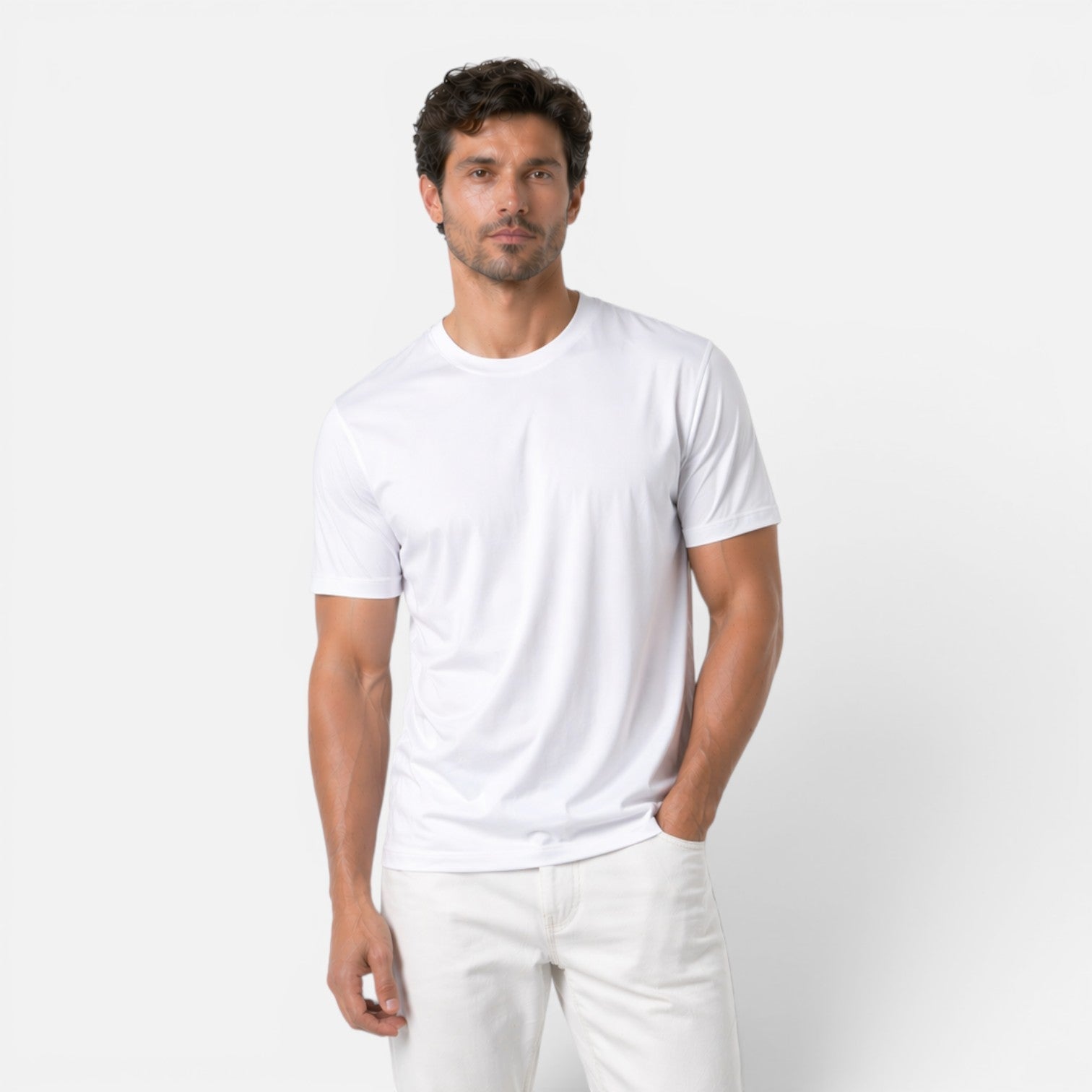 T-Shirt Uomo Ice Silk Effetto Seta Leggera Traspirante
