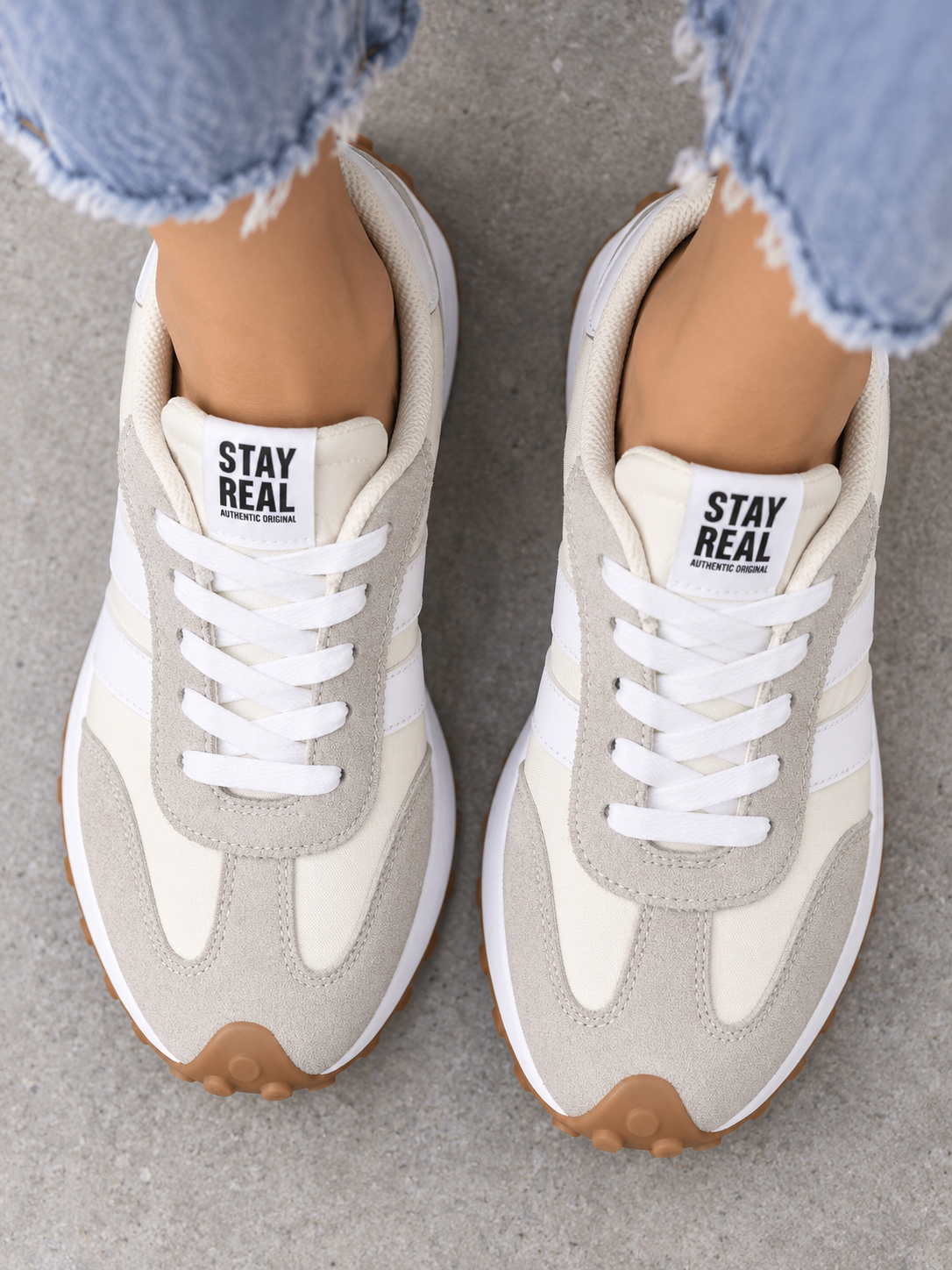 Sneakers Donna Chunky Effetto Camoscio Stile Vintage Sportive