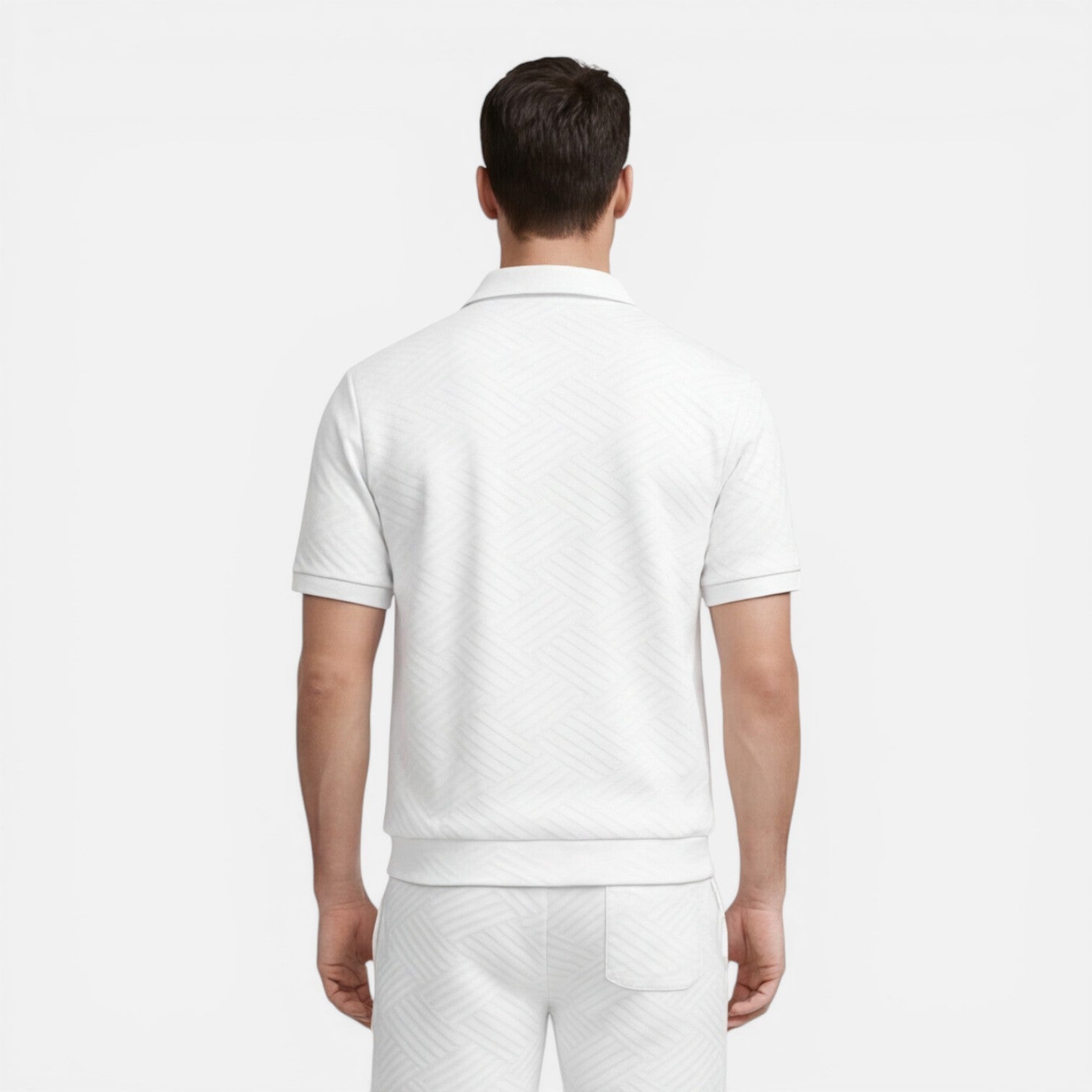 Completo Uomo Estivo Camicia Zip e Shorts Slim Fit