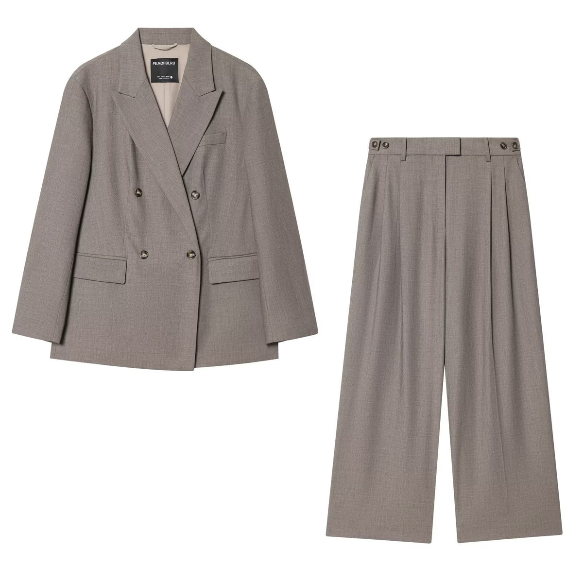Tailleur Donna Blazer Oversize e Pantaloni Palazzo Completo Due Pezzi