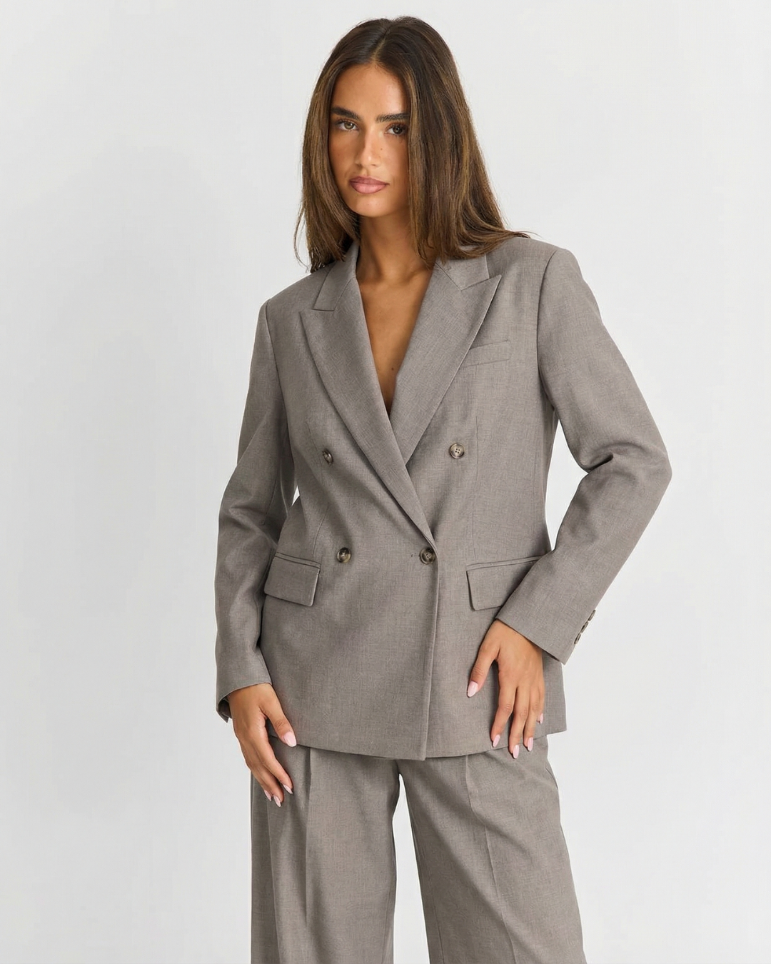 Tailleur Donna Blazer Oversize e Pantaloni Palazzo Completo Due Pezzi