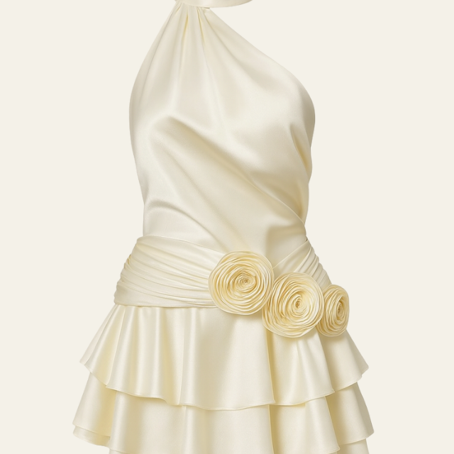 Aurazio Abito Da Sera In Satin Mini Per Donna