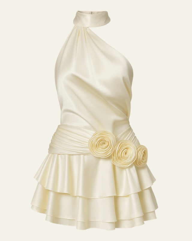 Aurazio Abito Da Sera In Satin Mini Per Donna