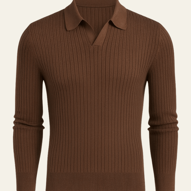 Aurazio Polo in maglia a coste leggera da uomo