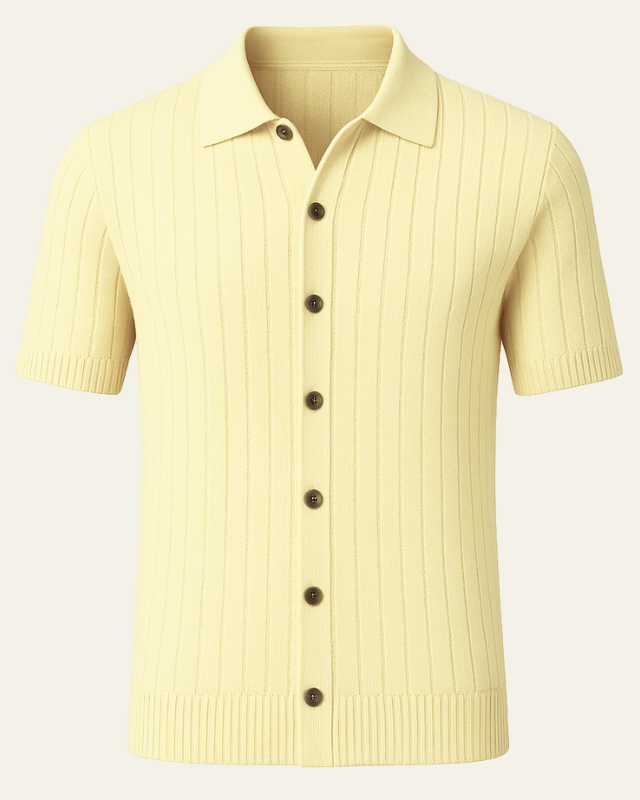 Aurazio Polo Elegante da Uomo Estate Mediterranea