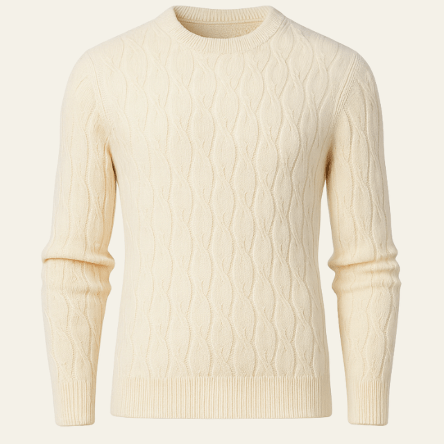 Aurazio Maglione a trecce di lana da uomo