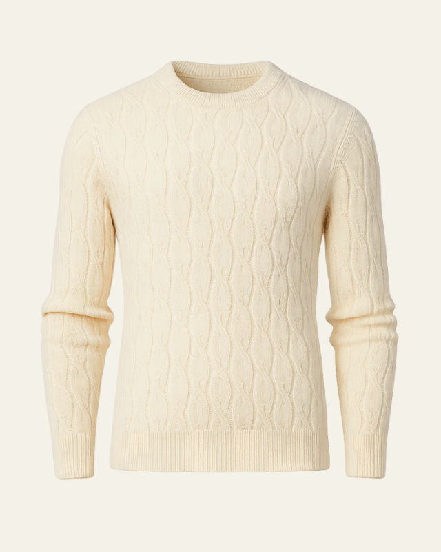 Aurazio Maglione a trecce di lana da uomo