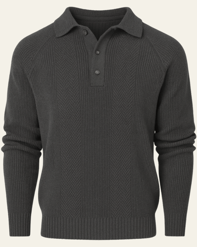 Aurazio Polo in maglia rigata a spina di pesce da uomo