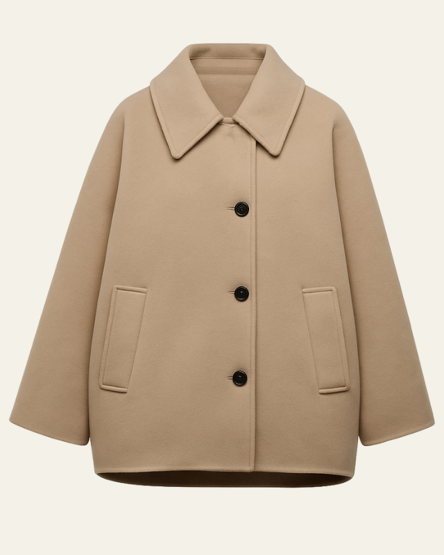 Aurazio Cappotto di lana in stile car coat da donna