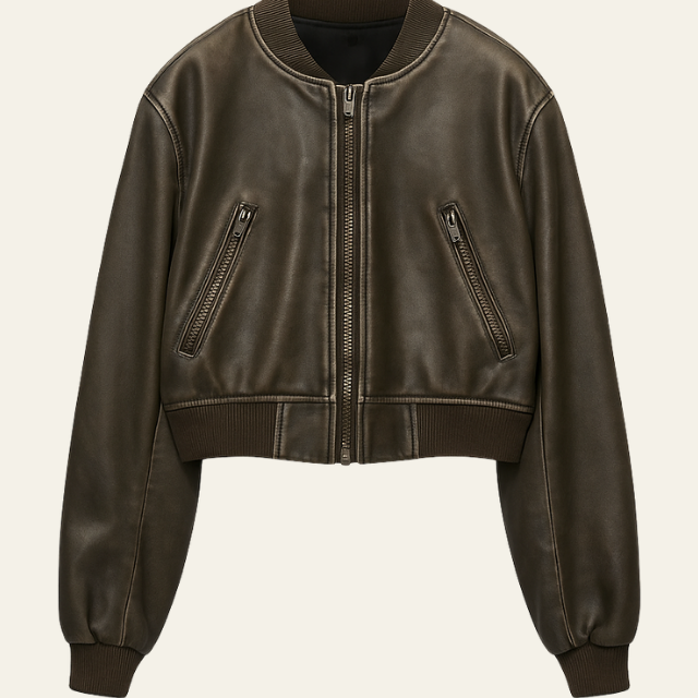 Bomber Donna in Pelle Vegana Morbida Silhouette Essenziale