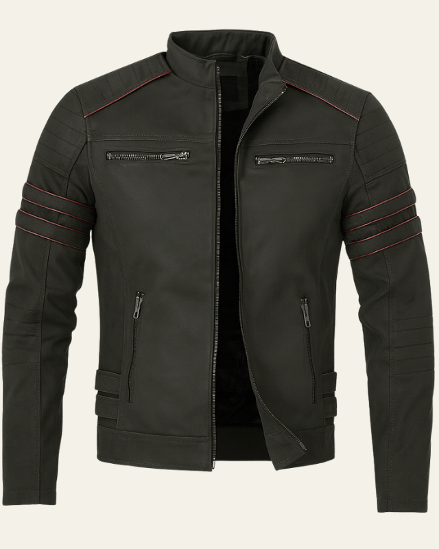 Aurazio Giacca Biker in Pelle Vegana da Uomo