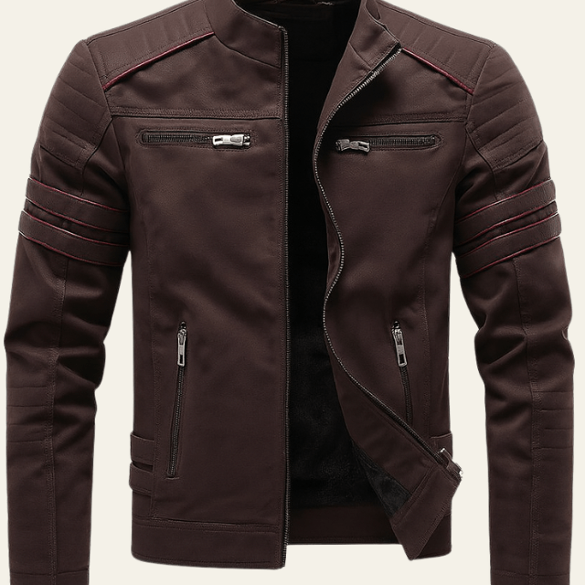 Aurazio Giacca Biker in Pelle Vegana da Uomo