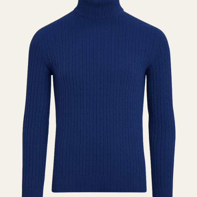 Aurazio Maglione a coste con collo alto da uomo