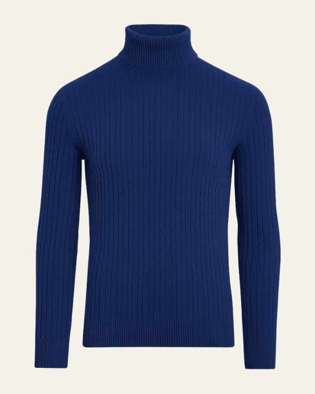 Aurazio Maglione a coste con collo alto da uomo