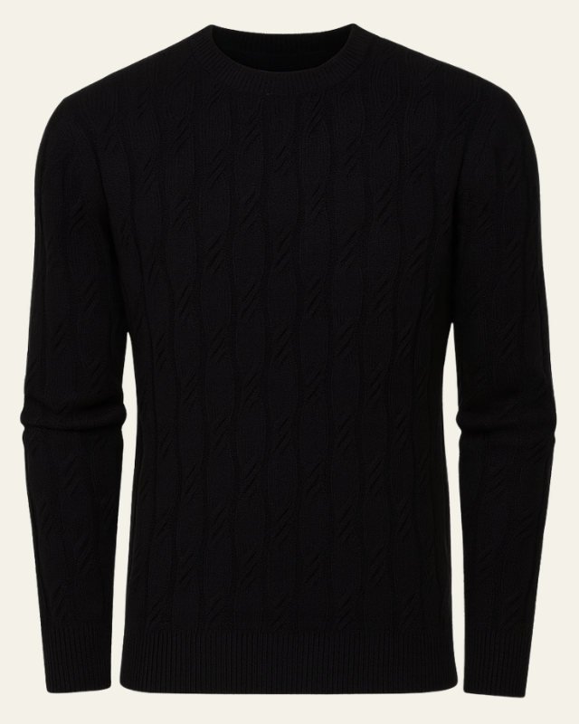 Aurazio Maglione in lana a trecce da uomo