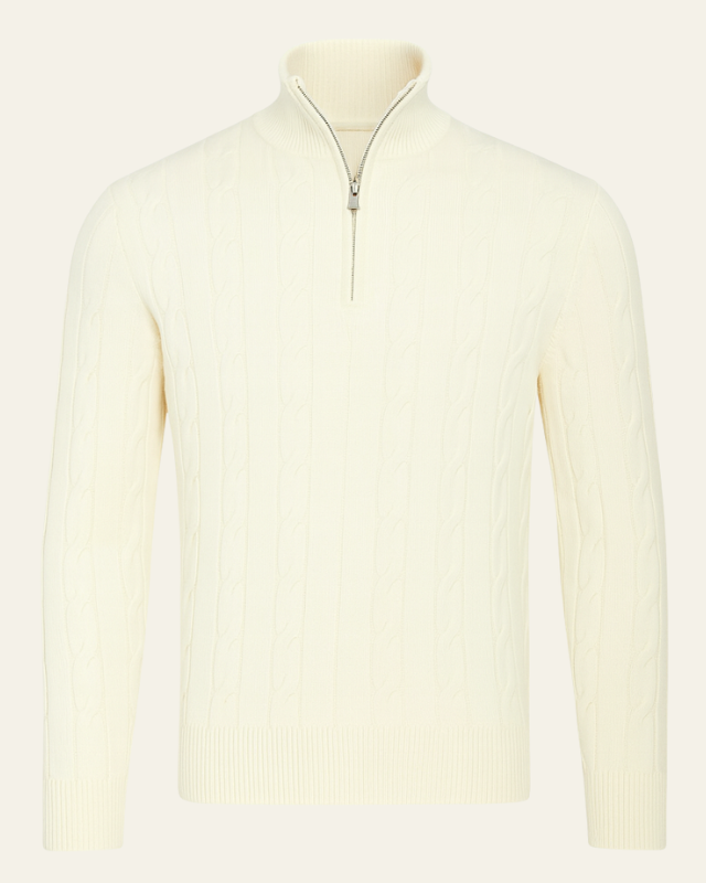 Aurazio Maglione lavorato a treccia con zip da uomo