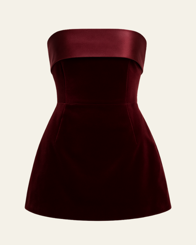 Aurazio Vestito corto in velluto strutturato da donna