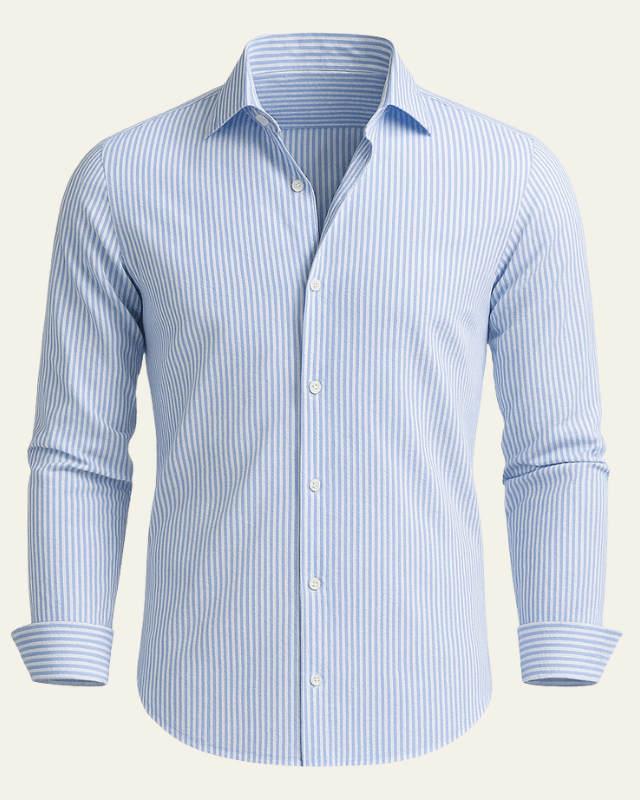 Aurazio Camicia a righe in Seersucker da Uomo