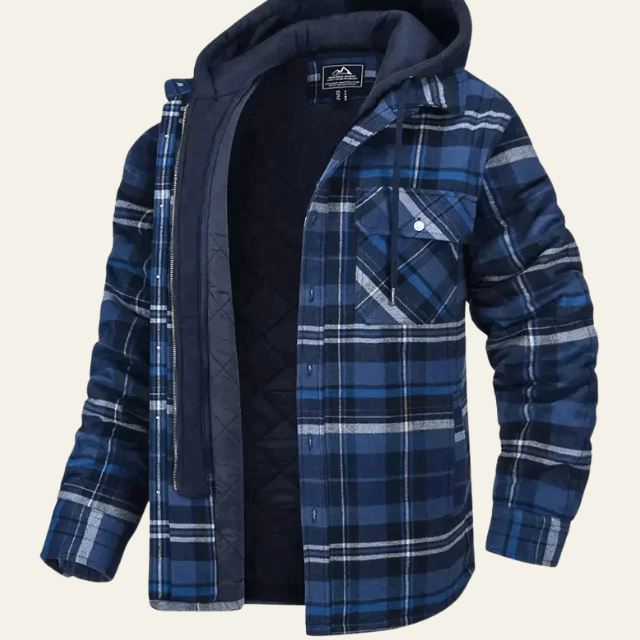 Aurazio Giacca con cappuccio a quadri da uomo