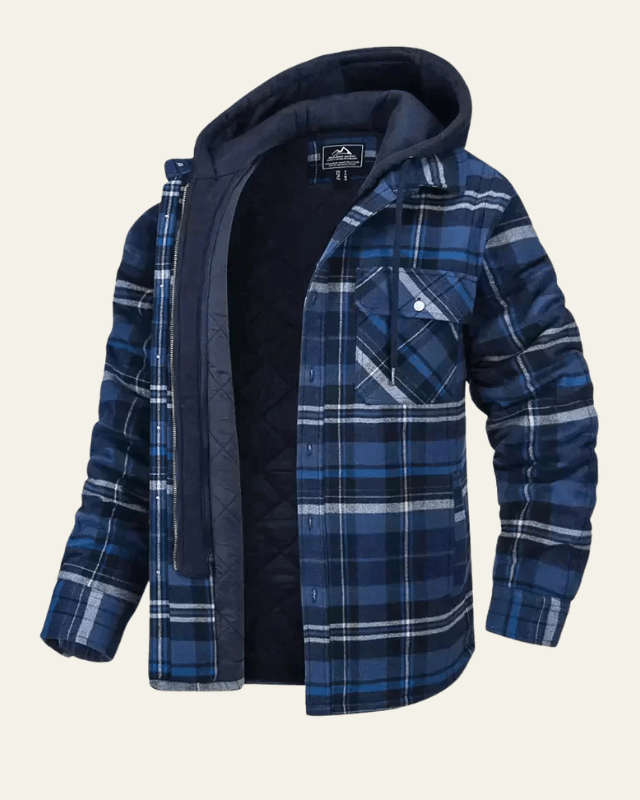 Aurazio Giacca con cappuccio a quadri da uomo