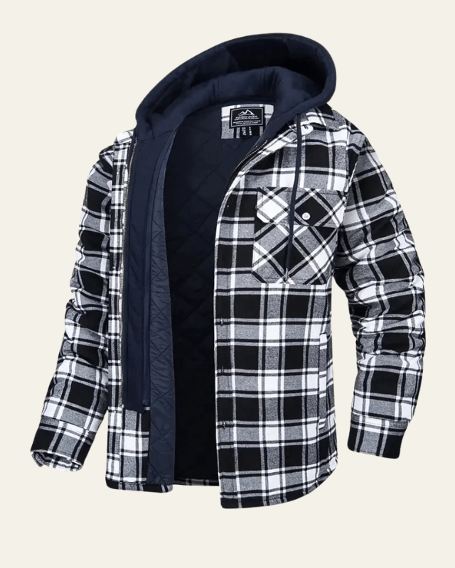 Aurazio Giacca con cappuccio a quadri da uomo