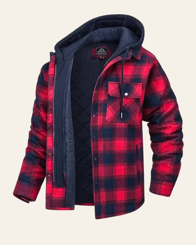 Aurazio Giacca con cappuccio a quadri da uomo