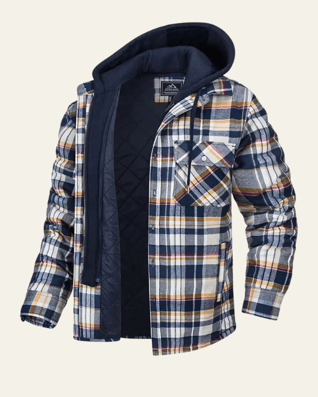 Aurazio Giacca con cappuccio a quadri da uomo