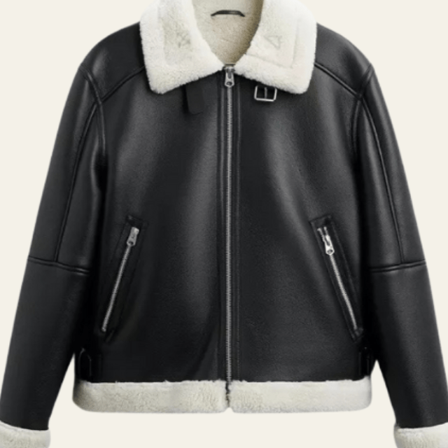 Aurazio Giacca Aviator in pelle vegana da uomo