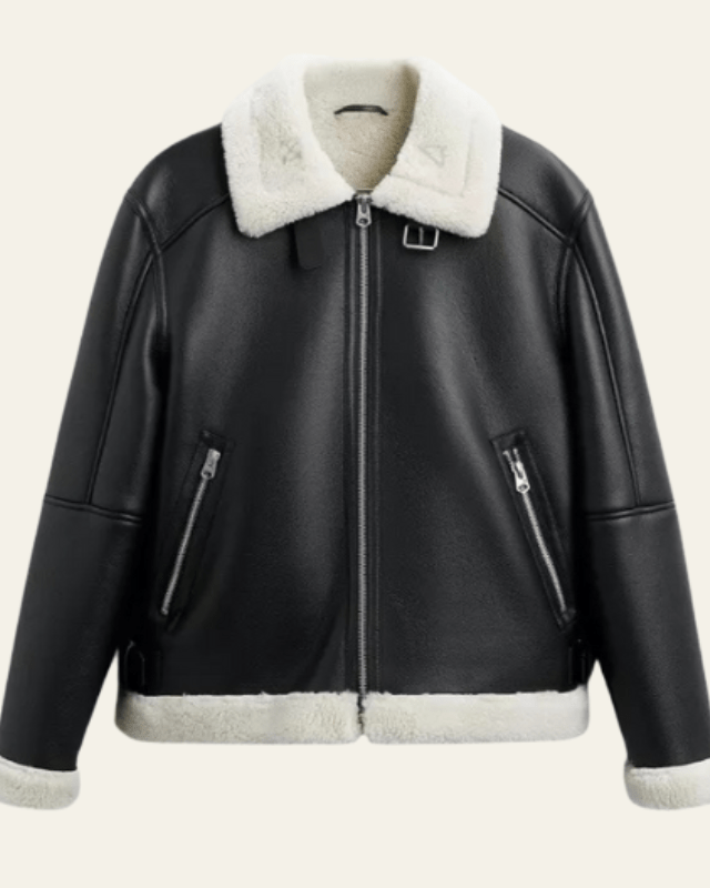 Aurazio Giacca Aviator in pelle vegana da uomo