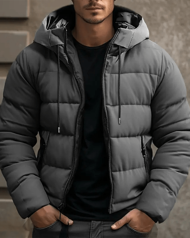 Aurazio Giacca Imbottita con Cappuccio da Uomo