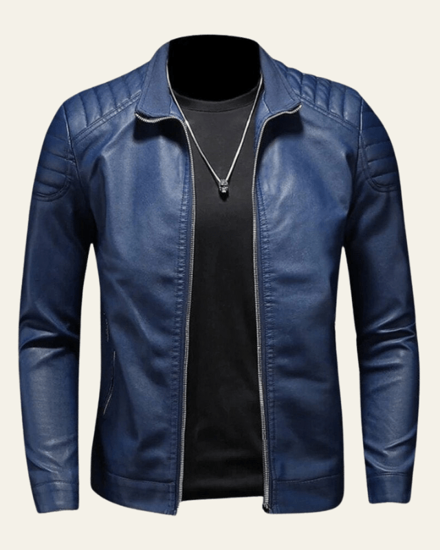 Aurazio Giacca Biker in Pelle Sintetica da uomo