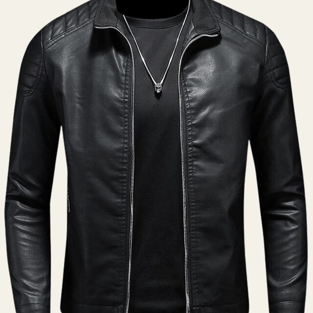 Aurazio Giacca Biker in Pelle Sintetica da uomo