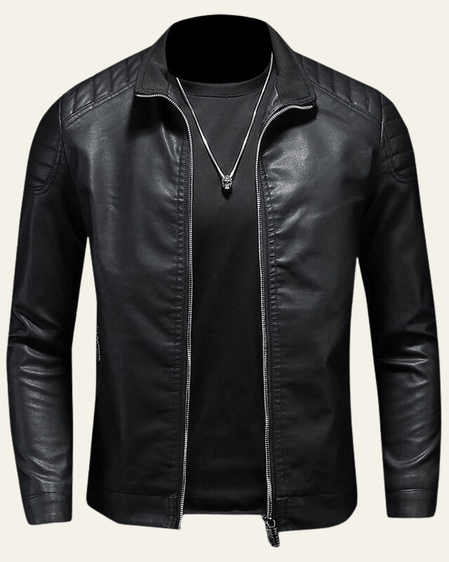 Aurazio Giacca Biker in Pelle Sintetica da uomo