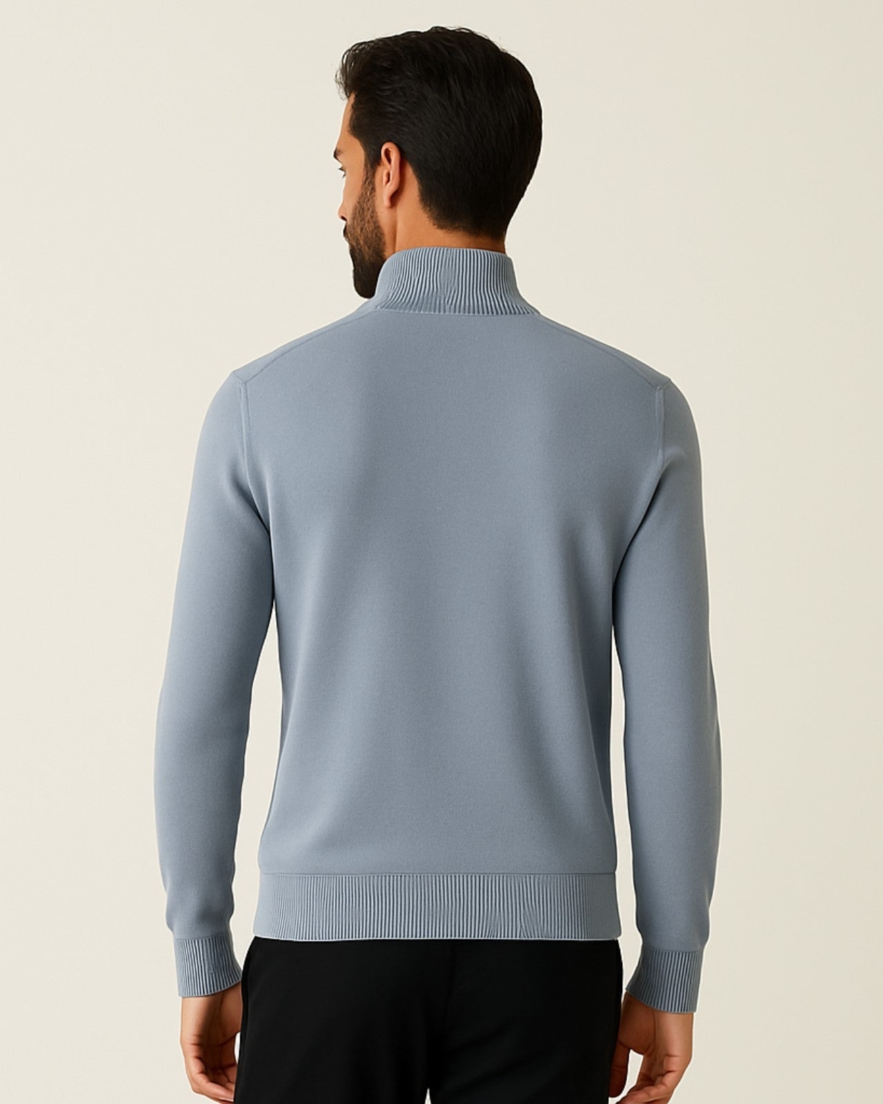 Aurazio Maglione di lana con zip parziale da uomo