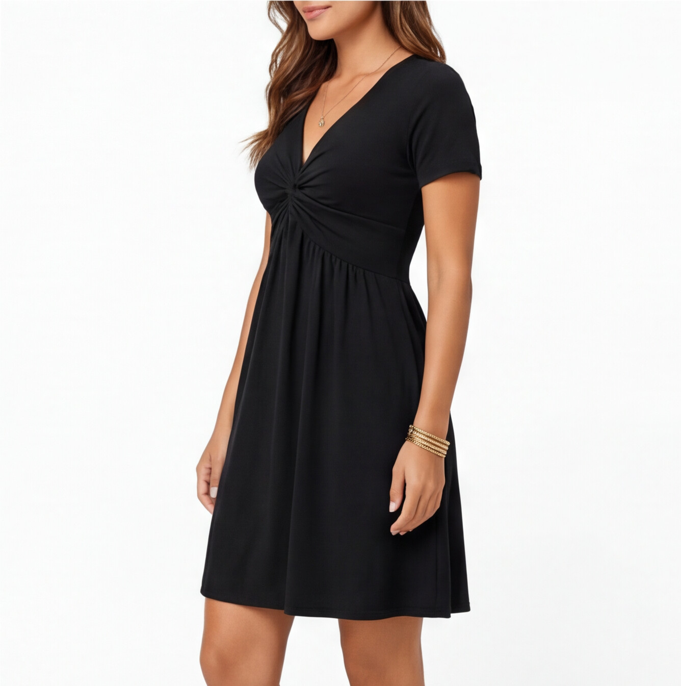 Abito Donna in Cotone Estivo Scollo a V Linea A
