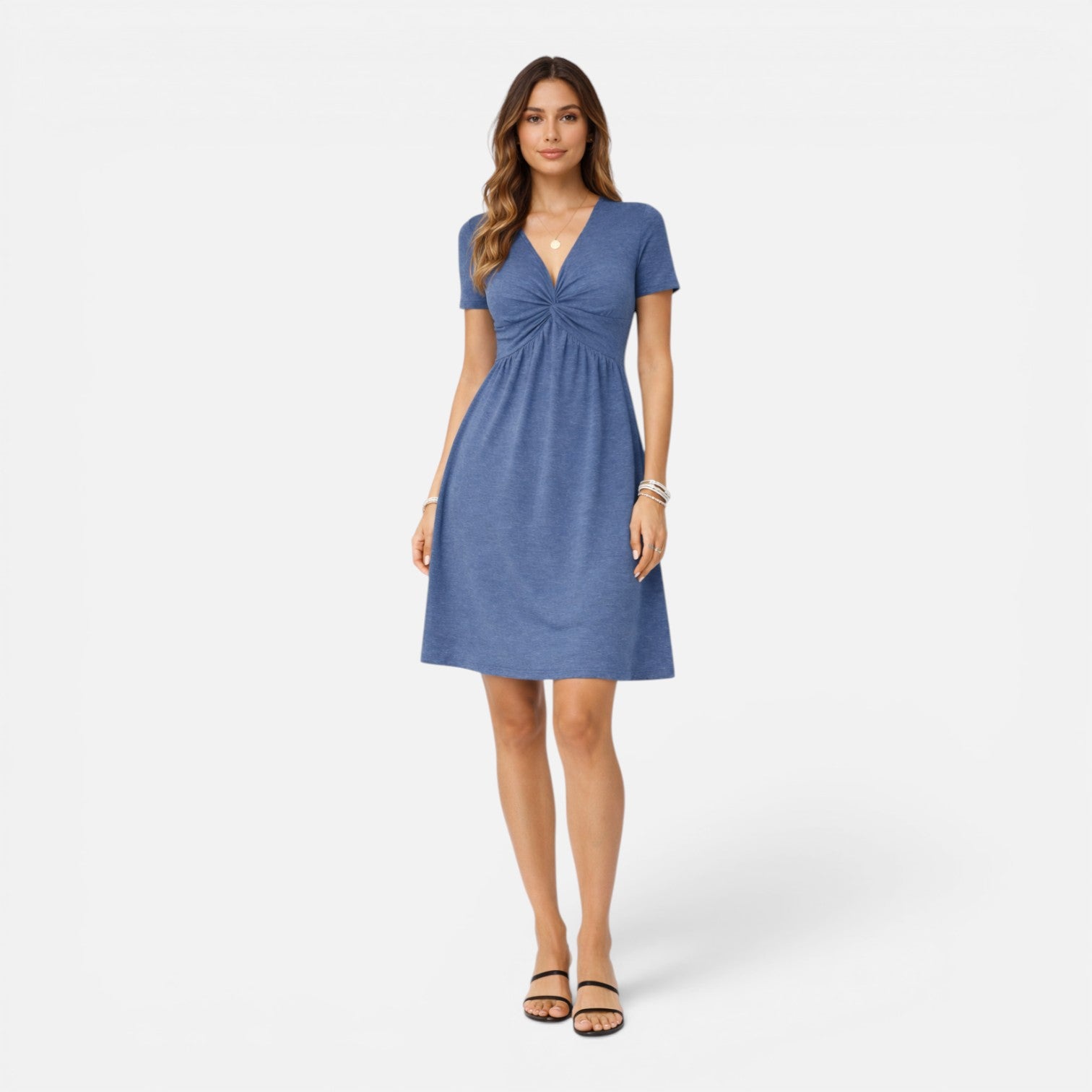 Abito Donna in Cotone Estivo Scollo a V Linea A