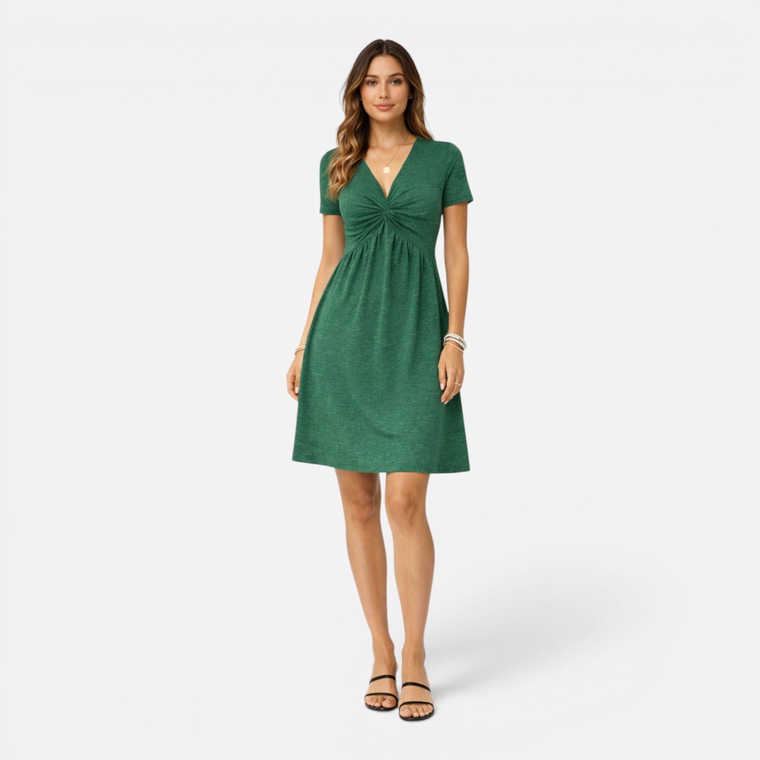 Abito Donna in Cotone Estivo Scollo a V Linea A
