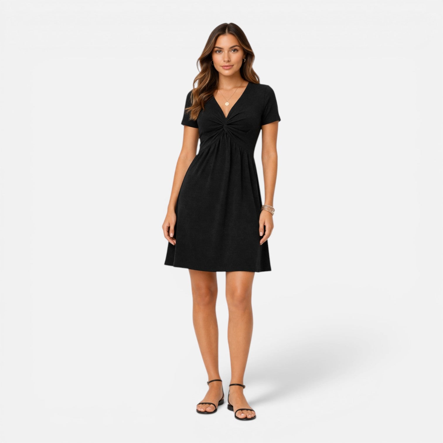 Abito Donna in Cotone Estivo Scollo a V Linea A