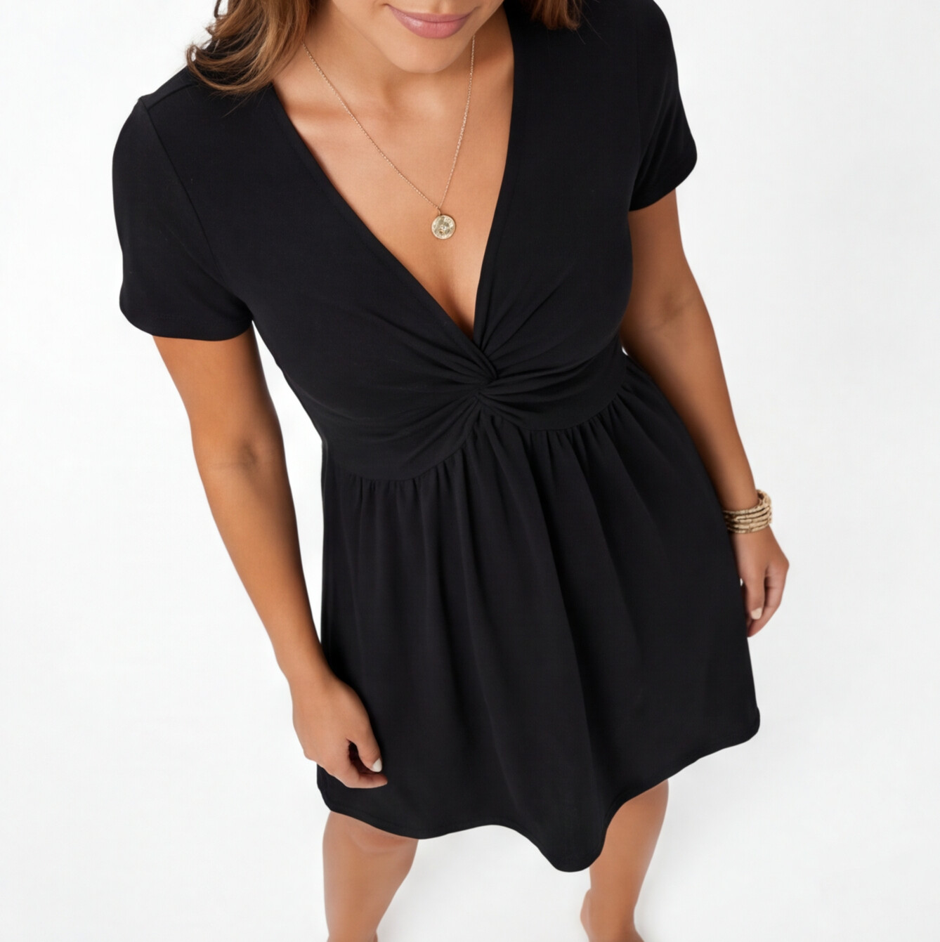 Abito Donna in Cotone Estivo Scollo a V Linea A
