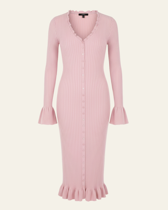 Aurazio Vestito Midi in Maglia a Coste da Donna