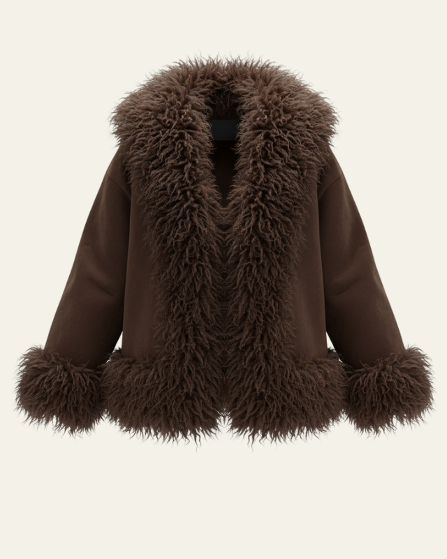 Cappotto Donna Invernale Oversize in Pelliccia Sintetica Vintage