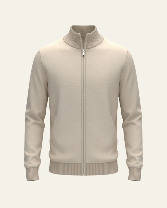 Aurazio Maglione con zip da uomo in maglia fine