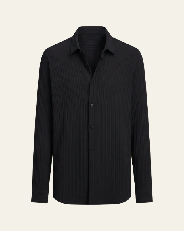 Aurazio Camicia a Bottoni a Costine da Uomo