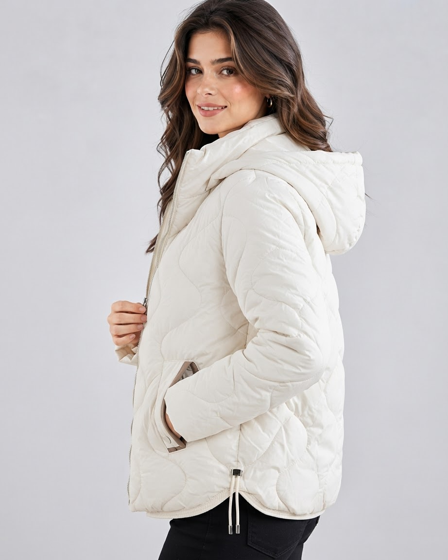 Giacca Donna Trapuntata Corta in Cotone Imbottita Girocollo