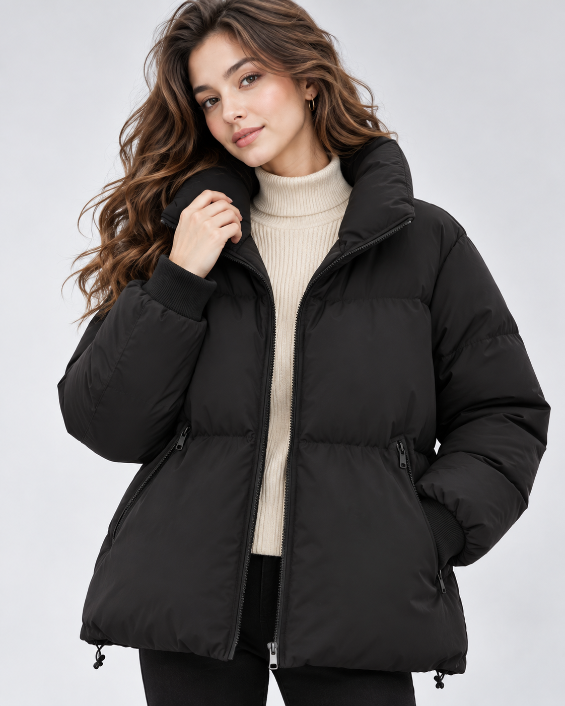 Giacca Donna Imbottita in Cotone Calda Invernale Taglio Corto
