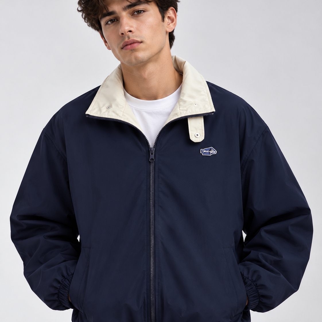 Giacca Uomo Stile Baseball Collo con Revers di Transizione